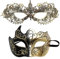 Lady of Luck Venezianischen Paar Masquerade Maske, Damen Maskerade Masken Party Karneval Paar Or Vintage Spitze Mask für Halloween Weihnachten Abschlussball Party