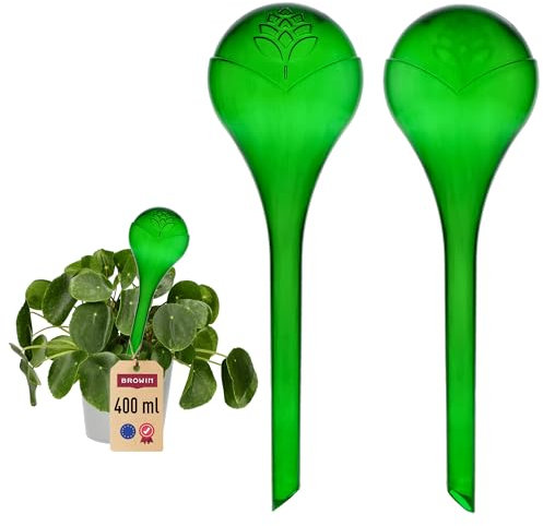 BROWIN® Sfere di irrigazione per piante | irrigazione dosata | Sistema di irrigazione automatico per piante | Kit per irrigazione a goccia (400 ml) (2, verde)