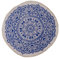 Tapis rond bleu à motif floral - Lavable en machine - Pour chambre à coucher, salon, cuisine, maison - 2505