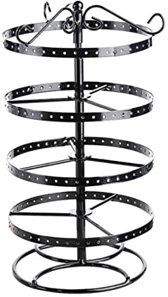 GALPADA 1pièce Support Rotatif Fer Pour Présentation Oreilles Couches Rangement Élégant Et Pour Bijoux Noir