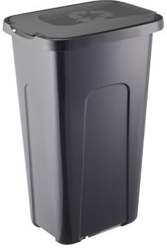 PAFEN Großer Mülleimer 30l mit Deckel – Abfallbehälter 550 x 275 x 370mm - Abfalleimer für Trennen Abfalltonne Mülltrennung Abfallsammler, Schwarz