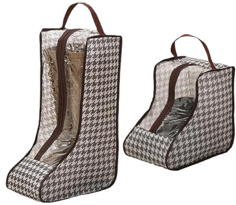 2 Pieces Boot Storage Bag Case Clear Shoe Bags Portable Proof Dust Shoe Storage Bag Boots Protector Bag Long Boot Storage Bags Waterproof Zipper Boots Organizer for Travel (Long + Short)