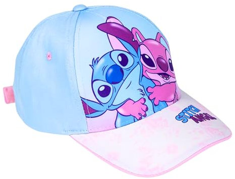 Disney Stitch Baseball Cap für Mädchen, Sommermütze für Kinder mit Stitch und Angel Hut, Geschenk für Mädchen (DE/NL/SE/PL, Numerisch, 53, Rosa)