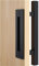 QINAIXQM Tirador de puerta corredera de 30 cm, para puerta de granero, puerta de madera, puerta de armario, hebilla cuadrada negra