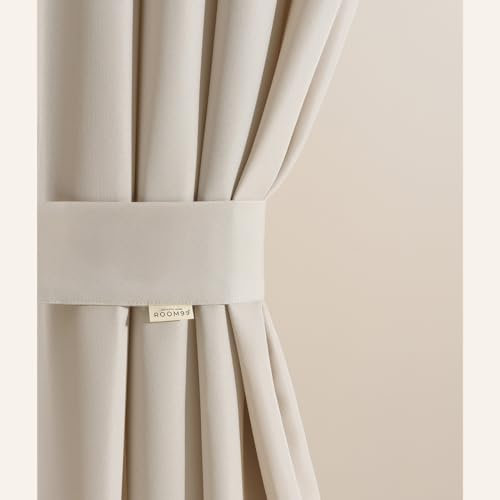 ROOM99 Raffhalter für vorhänge 8 x 120 cm (Breite x Länge) Dekorative Schärpen für Gardinen, Vorhanghalter Outdoorvorhang Hellbeige, 1 Stück
