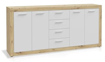 BEGGY Sideboard, Material Dekorspanplatte, Artisan Eiche Nachbildung/weiss