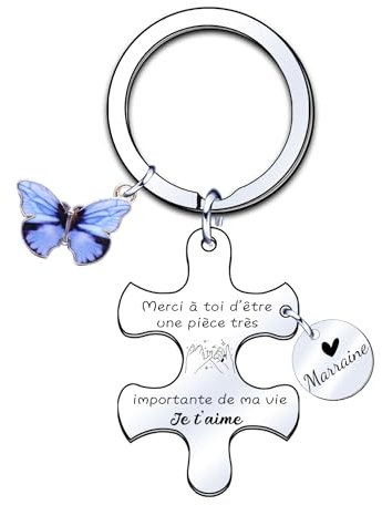 JRZDFXS Cadeau Marraine Porte clef Cadeau Marraine personnalisé Cadeau Marraine Baptême Cadeau Marraine anniversaire Cadeau Marraine demande