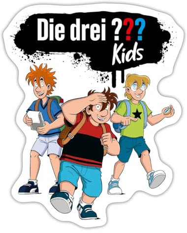 Spreadshirt Die 3 Fragezeichen Kids Detektive Im Einsatz Sticker, max. 10x10 cm, 10 x 10 cm, Mattweiß