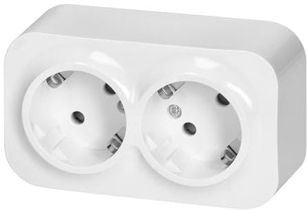 Aufputz Steckdose 2-Fach, Serie RT1 weiß
