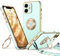 XYZ for iPhone 12 Mini Case with Stand, Luxury Bling Cute Heart Lanyard Protective Phone Case for iPhone 12 Mini, Green
