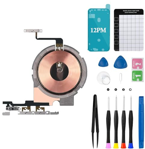 MrR.OMW for iPhone 12 Pro Max NFC Chip Wireless Charging Charger Panel Replacement Power On/Off Volume Button Flex Cable with Complete Repair Tool kit for Model A2342 A22410 A2412 A2411