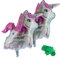 AKTIVHANDEL Einhorn Folienballon 2er Set, Happy Birthday, 62x80cm, geeignet für Luft und Heliumfüllung, Partydeko für Kindergeburtstage, Feiern, inkl. Einkaufschip