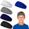 5 Stück Sport Stirnband Kinder,Atmungsaktives Sport Stirnbänder,Bunt Schweißbänder für Kinder,Weiche Kinder Schweißbänder,Haarband für Schule Sport Jungs Mädchen(B)