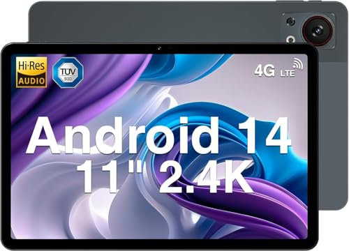 DOOGEE T30SE Tablet 11 Pulgadas 2,4K Android 14 Tablet 9GB RAM+128GB ROM (TF 1TB)|8580 mAh| 2000 * 1200pixels |4 Altavoces| Octa-Core|Bluetooth 5.0 |5GWiFi+4G LTE |5MP+13MP| Gris