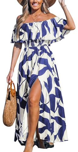 CUPSHE Women's Midi Dress Paisley V Neck Ruffled Boho Short Sleeve High Waist A Line Casual Summer Dresses