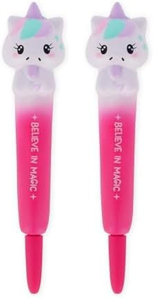 LEGAMI, Anti-Stress-Gelstift – Squeezies, Schreibwaren zum Entspannen, Konzentration, Anti-Stress, super weich, schwarze Tinte, Durchmesser der Spitze 1 mm, Thema Einhorn (Packung mit 2)