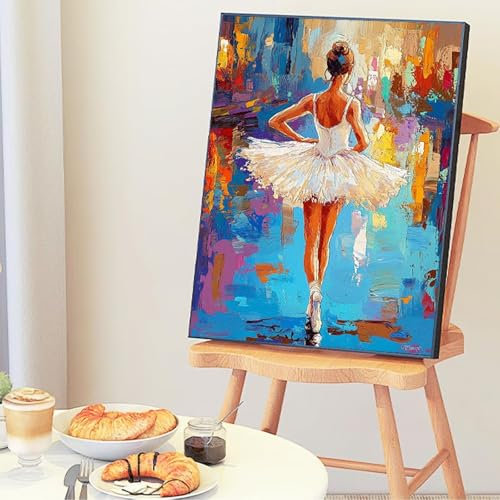 Malen Nach Zahlen Ballett Malen Nach Zahlen Erwachsene Groß 100x135cm, Paint By Numbers Frau Malen Nach Zahlen Kinder und Anfänger, Kreativ Set für Erwachsene, Deko Wand, Geschenke für Frauen -7o61