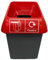 Chabrias 30 Litre Red Lid & Plastics Logo Recycling Bin – UK Made 100% Recycled Plastic Colour Coded Simpler Recycling Options