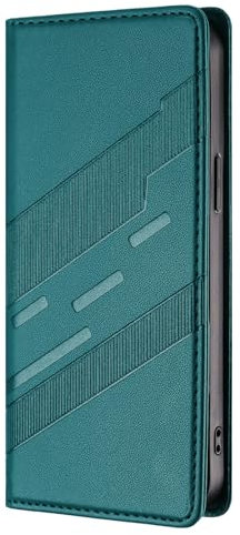 Ucikov Leather Flip Case for Apple iPhone 13 Mini, Shock Resistant Folio Wallet Case with Card Slots Strong Magnetic Cover for Apple iPhone 13 Mini, Green