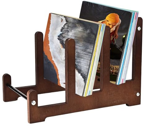 Trendecor Schallplattenständer, Schallplatten Aufbewahrung 37x27x24cm Hölzerne Halter Zeitschriften Bücher Dekorativer Retro Schallplattenständer Vinyl-Schallplatten Aufbewahrung