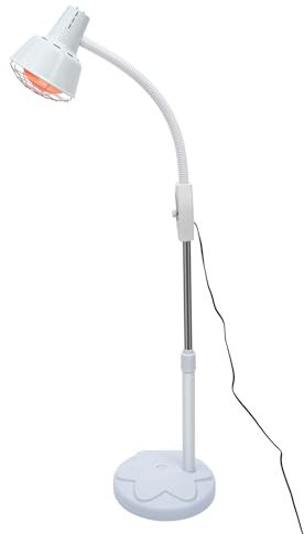 Infrarot Lampen 275W Wärmelampe Rotlichtlampe Muskelschmerzenlinderung mit Einstellbaren Temperatur und Omnidirektionale, Weiß Rotlichtlampe Wärmelampe 220V Infrarotlampe Schutzgitter Medizinprodukt