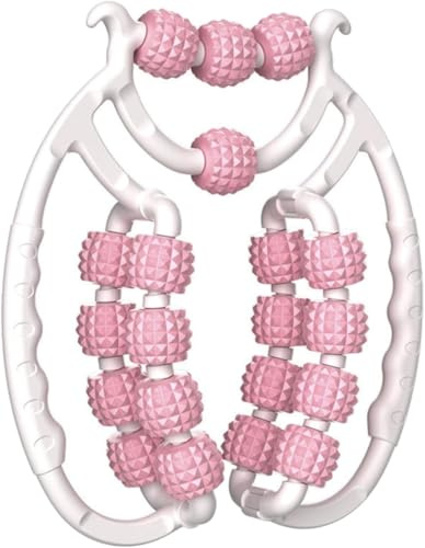 Cellulite-Roller 20 Räder Oberschenkel-Roller｜Tiefes Cellulite- und Ödem-Massagegerät, runde Beinklemme｜Ellenbogen, Wade, Oberschenkel Mehrteilig, Fitness-Profis (Rosa)