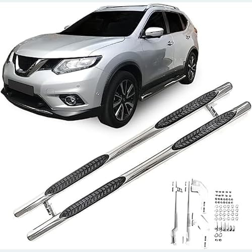 ZKNing Voiture Marchepieds Latéraux Barres pour Nissan X-Trail T32 2014-2021, 2 pièces Jupes latérales Latérales Marchepied Voiture Auto Latérale Pédales Marchepieds Support Protectio