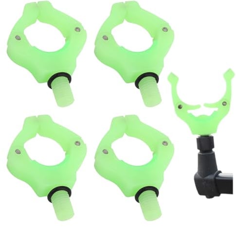 Jiavlyx 4 Stück Karpfen-Angelrutenhalter, Angelrutenauflagen mit magischen Magnet-Clips, Verstellbare Rutenauflagen, Mit Fluoreszenzfunktion, Rutenauflage für Angelruten, für Halten Ihre Angelrute