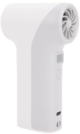 Jectse Adjustable Wind Speed Handheld Fan U/Min High Speed 5 Gear Siercable Fan with LED Light for Daily Use Li -battery (Grey)