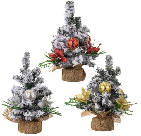 Bosiyrggrl 3 Pcs Christmas Plush Tree Tabletop Small Pine Xmas Tree Decor DIY Holiday Indoor Decorations