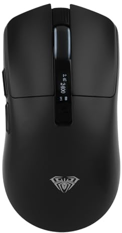 MechLands Aula SC590 PRO Gaming Mouse with Display Screen, 2.4G/USB-C/BT | Wireless Mouse with 500mAh Battery, Adjustable 20,000 DPI & 1000 Polling Rate, PAW3311 Sensor, for Win/Mac/Gaming (Black)
