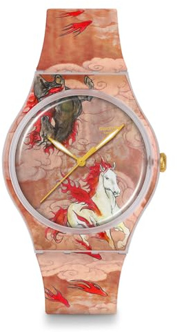 Swatch SUOZ369 New Gent Riding The Clouds Uhr, Unisex, Erwachsene, Braun