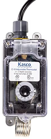 Kasco De-Icer Temperature Controller C-10 - Air Temperature Thermostat | Automatically Turn On/Off 120V De-icer | Operates B/W 0-80 °F