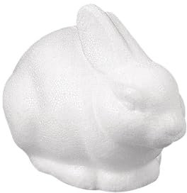 RAYHER HOBBY Rayher Styropor-Hase, sitzend, weiß, 14 x 8 cm, Schaumstoffhase zum Basteln, Hase zum Bekleben und Bemalen, 3347900