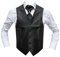 MMUGA Hochzeitwesten Set mit Plastron Schwarz 54