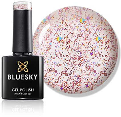 Bluesky Gel Nail Polish, Martini Kiss S17N, Glitter, Long Lasting, Chip Resistant, 10 ml (Requires Drying Under UV LED Lamp)