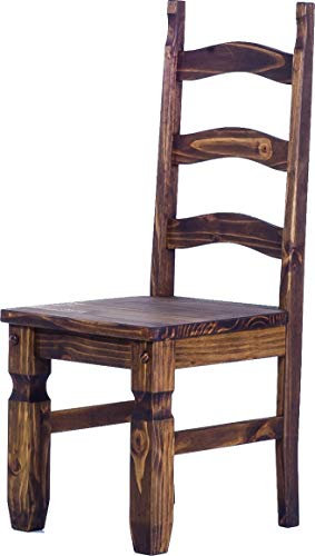 2X Esszimmerstuhl Mexiko Eiche antik - Holzstuhl Klassik Pinie Massivholz Echtholz - Variante & Farbe wählbar - Stuhl Holz Wohnzimmerstuhl Lehnenstuhl Lehne Küchenstuhl Landhaus Brasilmöbel