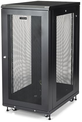StarTech.com 4-Post 24U Server Rack Cabinet, 19 Data Rack Cabinet for IT / Network Equipment, with Adjustable Mounting Rails