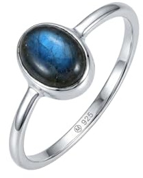 mantraroma 925 Sterling Silber Ring Labradorit Damenring handgefertigter Edelsteinschmuck