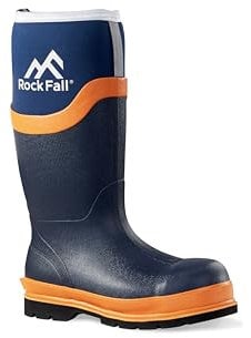 Rock Fall Unisex 8 Silt Neoprene Safety Wellington Boot, Navy, 11 UK