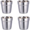 TAMUME Mini Tasse en Acier Inoxydable, Ensemble de 4 Gobelets Durables pour les Enfants Gobelet Empilable Bières et Cocktails