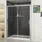 1500 x 900mm Single Sliding Shower Enclosure Door with Tray Cubicle Tempered Glass Screen