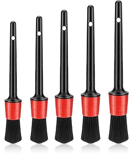 5 Piezas Cepillo Limpieza Coche, Brocha Limpieza Coche, Cepillos de Limpieza para Detalles de Automóviles,Pincel Limpieza Coche, Limpieza Coche Interior, Cepillos Detailing Coche Cerdas Suaves
