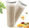 No branded Elinala - Tarro de almacenamiento de pasta, 2 cajas hermetic alimentario, almacenamiento de plástico de cocina versátil con tapa giratoria para almacenar pasta, cereales y alimentos secos.