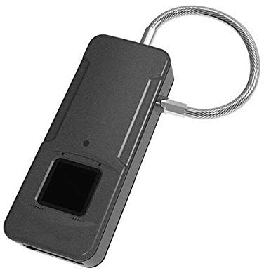Cadenas Verrouillage par Empreinte Digitale, Bluetooth, Batterie Rechargeable par USB - jusqu'à 15 Empreintes Digitales - Serrure Sécurisée pour Sac A Dos Sport Sacs à main Petite valise - NOIR