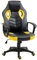 Vinsetto Sedia Gaming Ergonomica, Poltrona da Ufficio Girevole con Rotelle in Similpelle Nera e Gialla, Altezza Regolabile