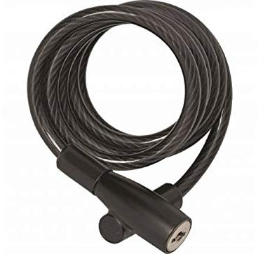 ABUS Spiralkabelschloss 3506K - 6 mm starkes, flexibles Fahrradschloss - ABUS-Sicherheitslevel 1 - 180 cm - Schwarz