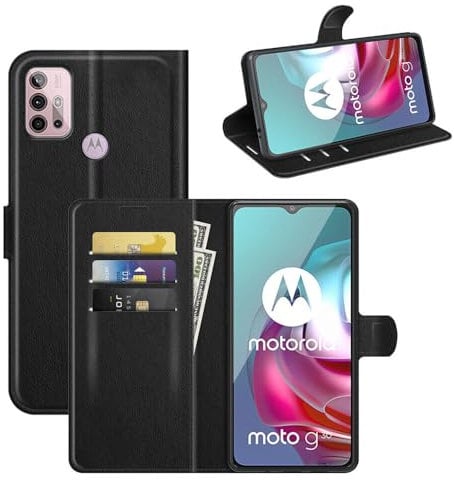 betterfon Hülle Kompatibel mit Motorola Moto G10 / G20 / G30 | Klapphülle Schutzhülle mit Kartenfächer Kompatibel für Moto G10 / G20 / G30 | Magnetverschluss Klapphülle | Schwarz