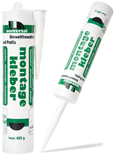Universal Montagekleber für Holz Stein PVC Styropor lösemittelfrei überstreichbar 485g Kartusche Weiß