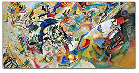 Coloray Crédence de Cuisine Dosseret en Verre Trempé 120x60cm Adhésive Fiable Murale Protection Décoration de Cuisine - Kandinsky